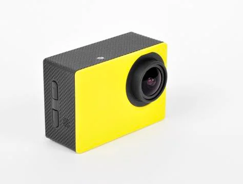 Action camera yellow Stockfoto's