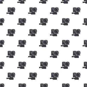 Action cameras creating seamless pattern on background Stock Illustration