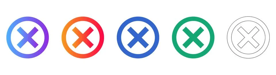 Action Cancel and Close Button Icons イラスト素材