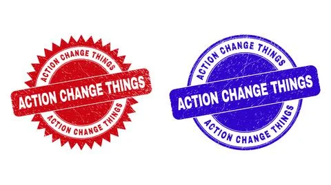 ACTION CHANGE THINGS Rounded and Rosette Stamps with Corroded Texture 스톡 일러스트