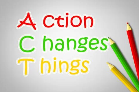 Action changes things Stock Illustration
