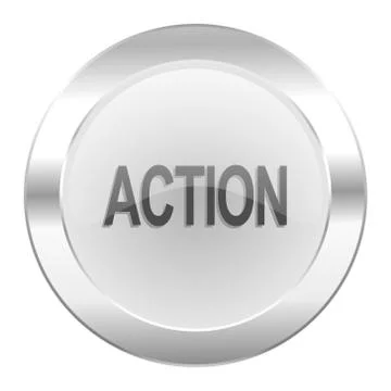 Action chrome web icon isolated. Stock Illustration