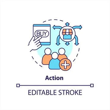 Action concept icon Stock Illustration