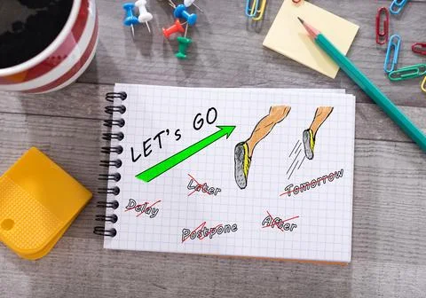 Action concept on a notepad Stock Photos