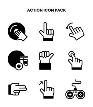 Action DuoTone Design Icons Pack Stock Illustration