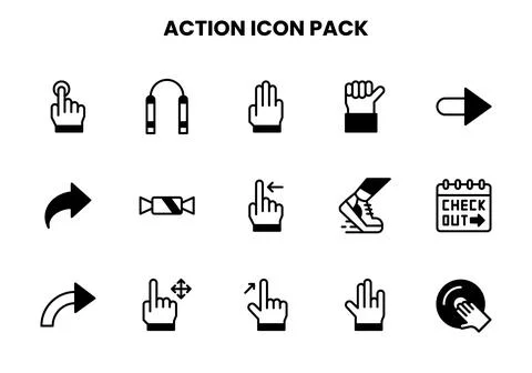 Action DuoTone Icons Pack Stock Illustration
