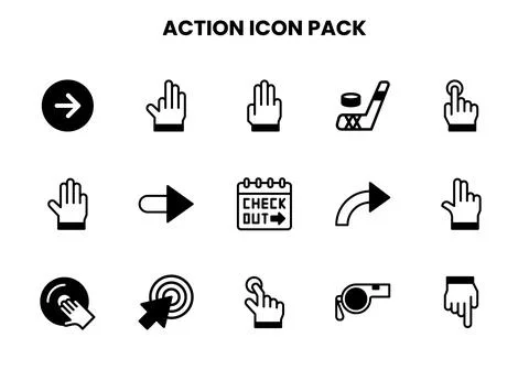 Action DuoTone UI Icons Pack Stock Illustration