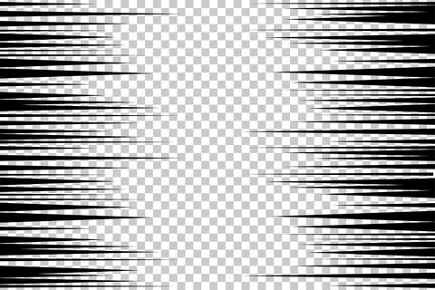 Action effect black speed lines for manga retro comic book, horizontal strips Illustrazione stock