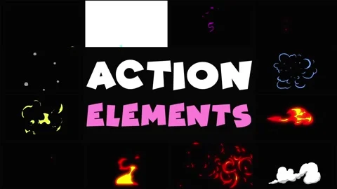 Action Elements | After Effects After Effects stock