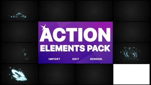 Action Elements Glow And Transitions Pack Stock Footage 131047840