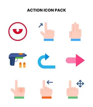 Action Flat Graphics Icons Pack イラスト素材