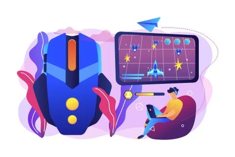 Action game concept vector illustration. Stock Illustration