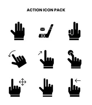 Action Glyph Vector Icons Pack Ilustración de archivo
