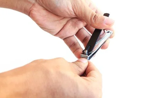 Action of hand on clipper isolated Stock Photos