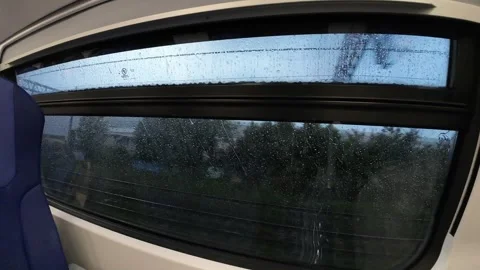 Action Hyperlapse inside train in Tuscany Italy leaving from Pisa Rail Station Stock Footage 244511886