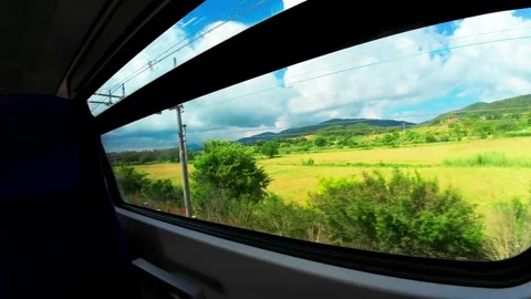 Action Hyperlapse inside train in Tuscany Italy Stock Footage 244512059