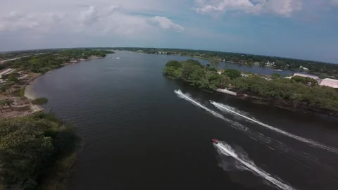 Action Jetski Chase in Delray Beach, Florida | 4K FPV Drone Footage | Fast-Paced Stock Footage 275845722