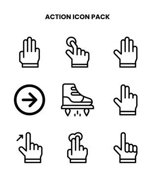 Action Line Scalable Icons Pack Stock-Illustration