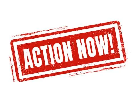 Action now red stamp style 스톡 일러스트