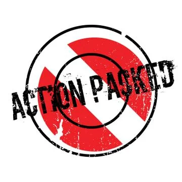 Action Packed rubber stamp Stock Illustration