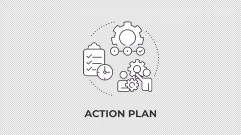 Action plan animated line concept icon Stock Footage 345258399