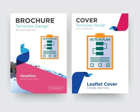 Action plan brochure flyer design template Illustrazione stock gratuita