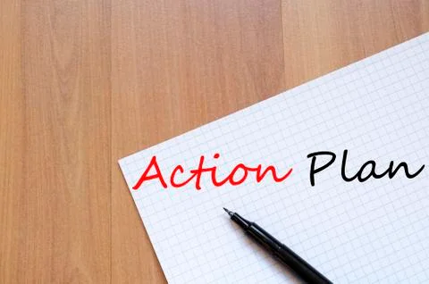 Action plan concept Notepad Stock Photos