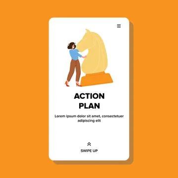 Action Plan Developing In Game Woman Player Vector 스톡 일러스트