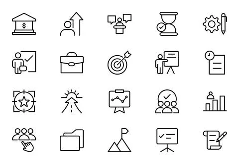 Action Plan Icon Set. High-Quality Icons for Planning, Strategy, Project Ma.. Stock Illustration