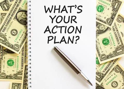 Action plan symbol. Concept words What is your action plan on beautiful whi.. Stock-Fotos