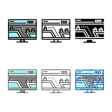 Action platform video game diversity color icon vector Stock Illustration
