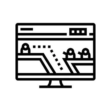 Action platform video game line icon vector illustration Stock Illustration