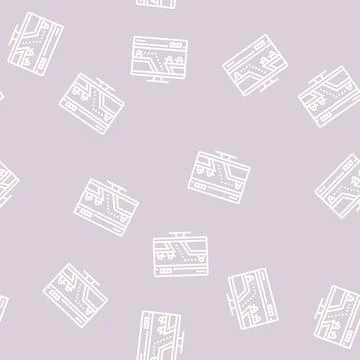 Action platform video game line seamless pattern Stock Illustration
