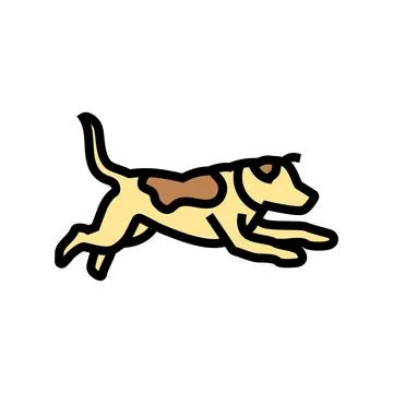 Action pose dog competition show show color icon vector illustration Stock Illustration