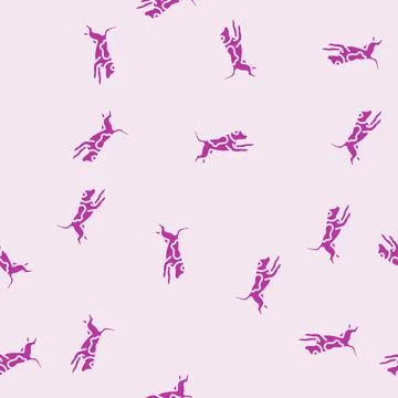 Action pose dog competition show show glyph seamless pattern Stock Illustration