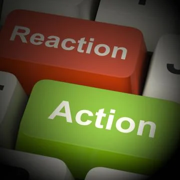 Action Reaction Computer Keys Showing Control 3d Rendering Stock Illustration