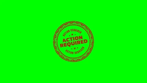 Action Required Rubber Stamp Green Screen Stock Footage 320276333