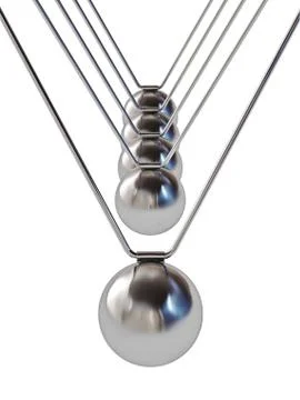 Action sequrence concept background - Newton's cradle executive toy isolated  Stock Illustration