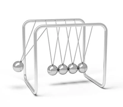 Action sequrence concept background - Newton's cradle executive toy isolated  Stock Illustration