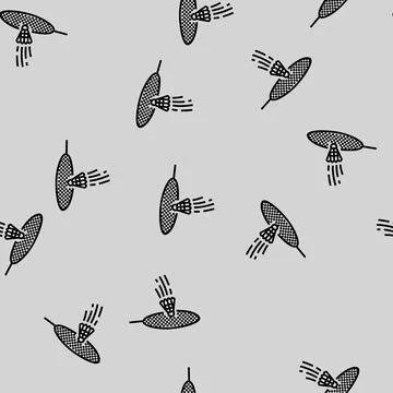 Action shuttlecock racket vector seamless pattern Stock Illustration