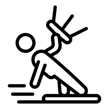 Action ski icon outline vector. Kite wind 스톡 일러스트