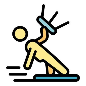 Action ski icon vector flat Illustrazione stock