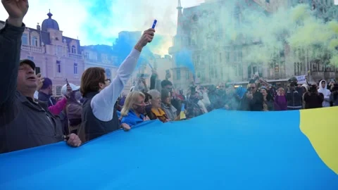 Action in support of Ukraine Stock Footage 185528506