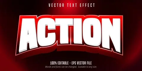 Action text, sport style editable text effect Stock Illustration