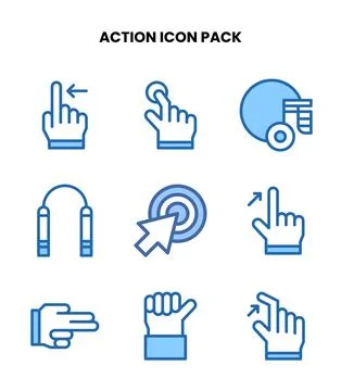 Action Two Colour Design Icons Pack Illustration