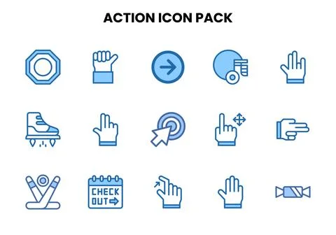 Action Two Colour Scalable Icons Pack Stock Illustration