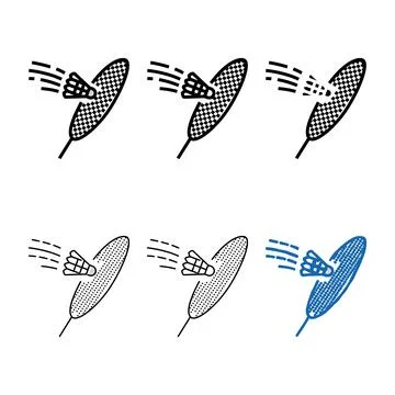 Action types shuttlecock racket color icon vector Stock Illustration
