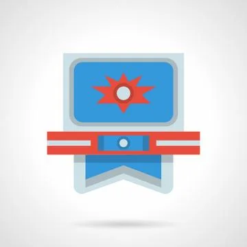 Action video flat color design vector icon Stock Illustration