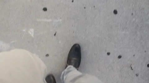 ACTION - Walking looking down Stock Footage 65188118