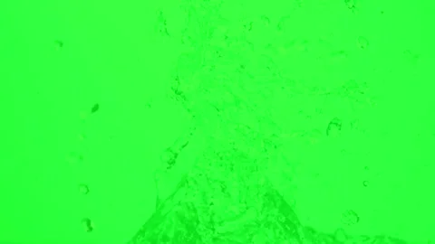 Action Water Splash with Droplets on Green Screen Background Stock Footage 325411532